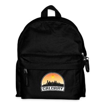 Calgary Kanada Skyline Vintage Sonnenuntergang Reise Souve - Kinder Rucksack - Schwarz - Vorne