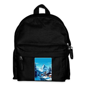 Zermatt Switzerland Vintage Travel Poster Souvenir - Kids' Backpack - black - Front