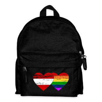 Österreich Regenbogen Flagge used - Kinder Rucksack - Schwarz - Vorne