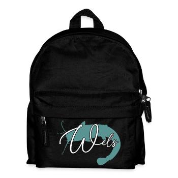 Wels Waller angeln Sportfischen Flussmonster - Kinder Rucksack - Schwarz - Vorne