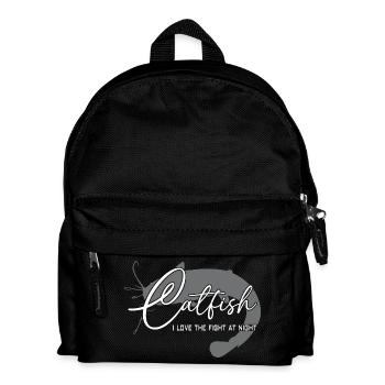 Wels Waller angeln Sportfischen Flussmonster - Kinder Rucksack - Schwarz - Vorne