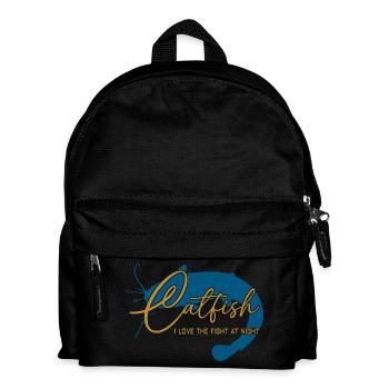 Wels Waller angeln Sportfischen Flussmonster - Kinder Rucksack - Schwarz - Vorne