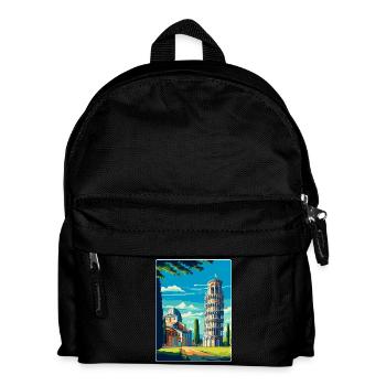 Pisa Italien Vintage Reiseplakat Souvenir Souvenir - Kinder Rucksack - Schwarz - Vorne