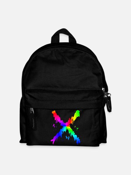 X Desing regenbogen - Kinder Rucksack - Schwarz