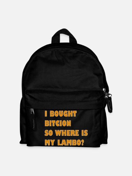 Krypto Meme: Wo ist mein Lambo? - Kinder Rucksack - Schwarz