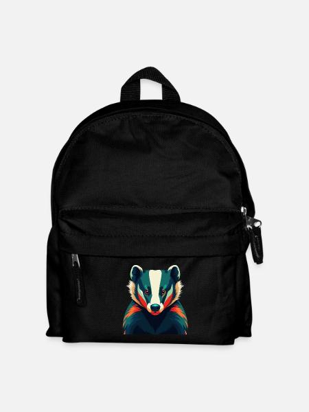 Dachs Zeichentrickfigur Buntes Haustier Tier - Kinder Rucksack - Schwarz