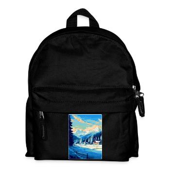 Kitzbühel Österreich Vintage Reiseplakat Souvenir - Kinder Rucksack - Schwarz - Vorne