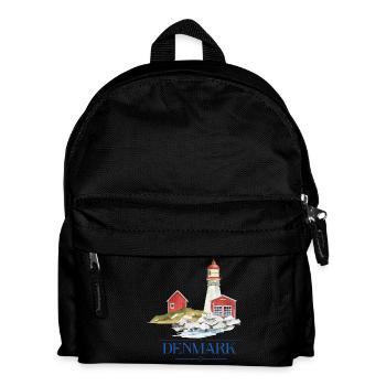 Denmark lighthouse tiny house by the sea - Kids' Backpack - black - Front