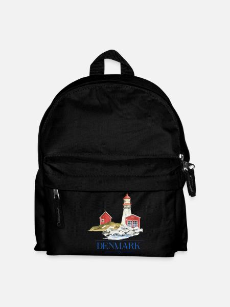 Dänemark Leuchtturm tiny Haus am Meer - Kinder Rucksack - Schwarz