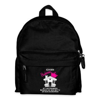 Bauherr Baumeister Hausbau Bauherrin Geschenk - Kinder Rucksack - Schwarz - Vorne
