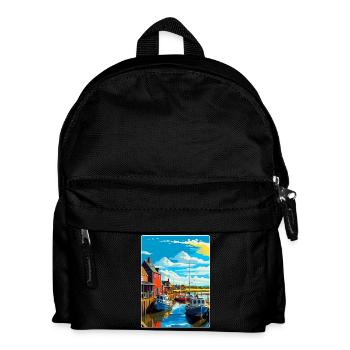 Whitstable Harbour England Uk Travel Poster WPA - Kids' Backpack - black - Front