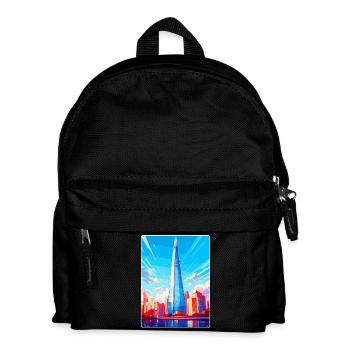 The Shard England Uk Travel Poster Souvenir WPA - Kids' Backpack - black - Front