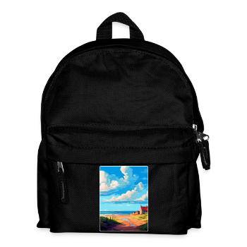 Beadnell England Uk Vintage Reiseplakat Souvenir - Kinder Rucksack - Schwarz - Vorne