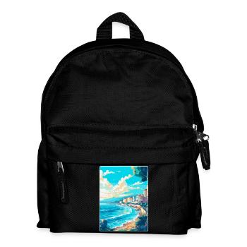Nizza Frankreich Vintage Reiseplakat WPA Kunst Souvenir - Kinder Rucksack - Schwarz - Vorne