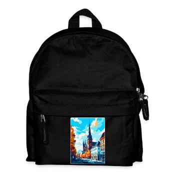 Darmstadt Germany Vintage Travel Poster Souvenir - Kids' Backpack - black - Front