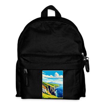 Slieve League Ireland Uk Vintage Travel Poster WPA - Kids' Backpack - black - Front
