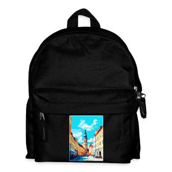 České Budějovice Tschechische Republik Poster - Kinder Rucksack - Schwarz - Vorne