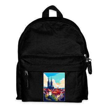 Brünn Tschechische Republik Vintage Reiseplakat Souvenir - Kinder Rucksack - Schwarz - Vorne