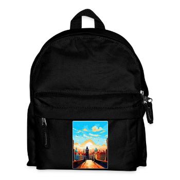 Prag Tschechische Republik Vintage Reiseplakat WPA - Kinder Rucksack - Schwarz - Vorne