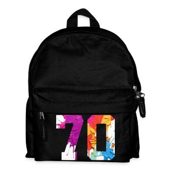 COLORED NUMBER 70 COLORFUL 70TH BIRTHDAY - Kids' Backpack - black - Front