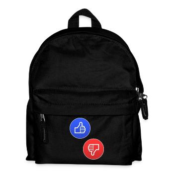 Kontrast-Daumen Hoch/Runter Symbole - Kinder Rucksack - Schwarz - Vorne