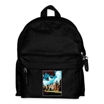 Anglesey Abbey Dekoration Vintage Reiseposter - Kinder Rucksack - Schwarz - Vorne