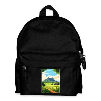 Kualoa Ranch Hawaii Vintage Reiseposter Souvenir - Kinder Rucksack - Schwarz - Vorne