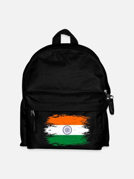 Indien Flagge used look - Kinder Rucksack - Schwarz