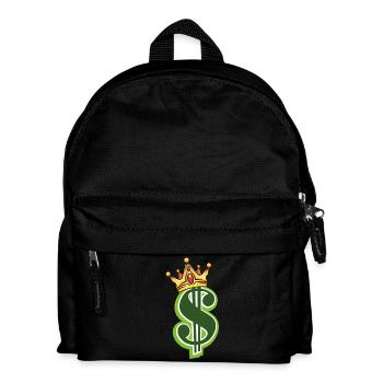 Money King – Cash & Hustle Streetwear Motiv - Kinder Rucksack - Schwarz - Vorne
