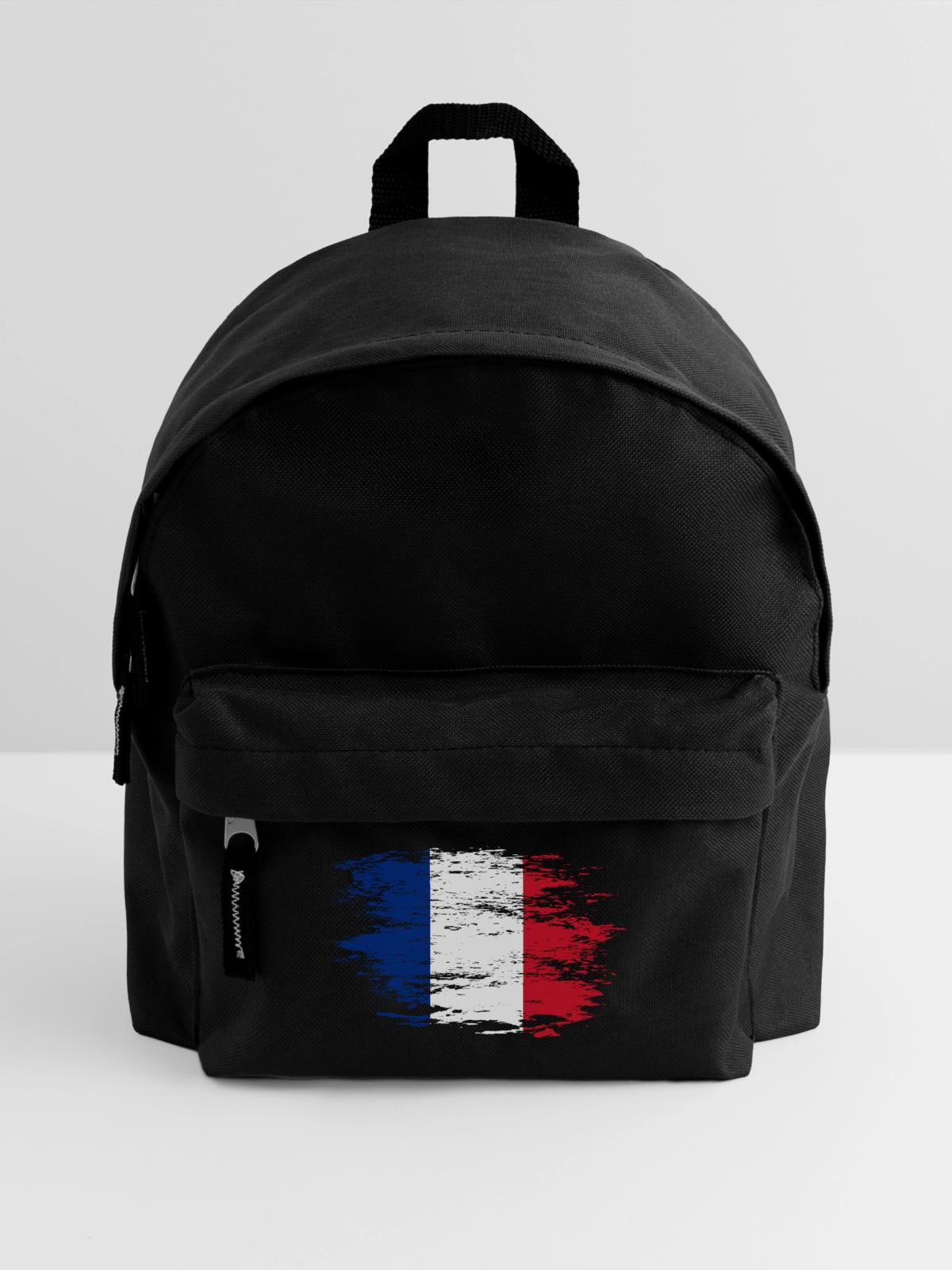 Frankreich Flagge used - Kinder Rucksack - Schwarz - Vorne