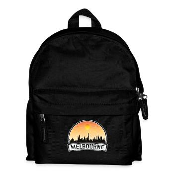 Melbourne Australien Skyline Vintage Sonnenuntergang Reisen - Kinder Rucksack - Schwarz - Vorne