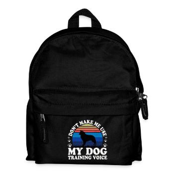 Belgischer Schäferhund Groenendael Hund Silhouette Retro - Kinder Rucksack - Schwarz - Vorne