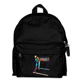 Zielsicherer Minigolf Turnierprofi - Kinder Rucksack - Schwarz - Vorne