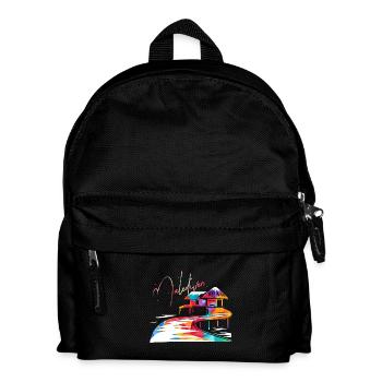 Leuchtende Malediven Korallenriff - Kinder Rucksack - Schwarz - Vorne