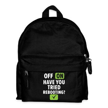 Off On Have You Tried Rebooting? Tech Support - Kinder Rucksack - Schwarz - Vorne