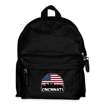 Cincinnati Ohio USA Flagge Skyline Silhouette Reisen - Kinder Rucksack - Schwarz - Vorne