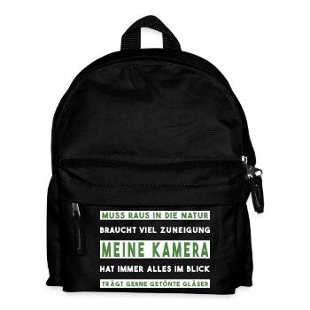 Fotograf fotografieren Naturfotograf - Kinder Rucksack - Schwarz - Vorne