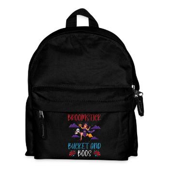 Besenstiel Eimer und Boos Hausmeister Halloween - Kinder Rucksack - Schwarz - Vorne