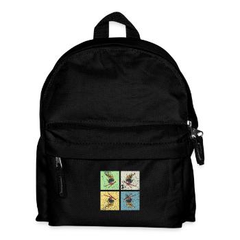 Skifahren Retro - Kinder Rucksack - Schwarz - Vorne