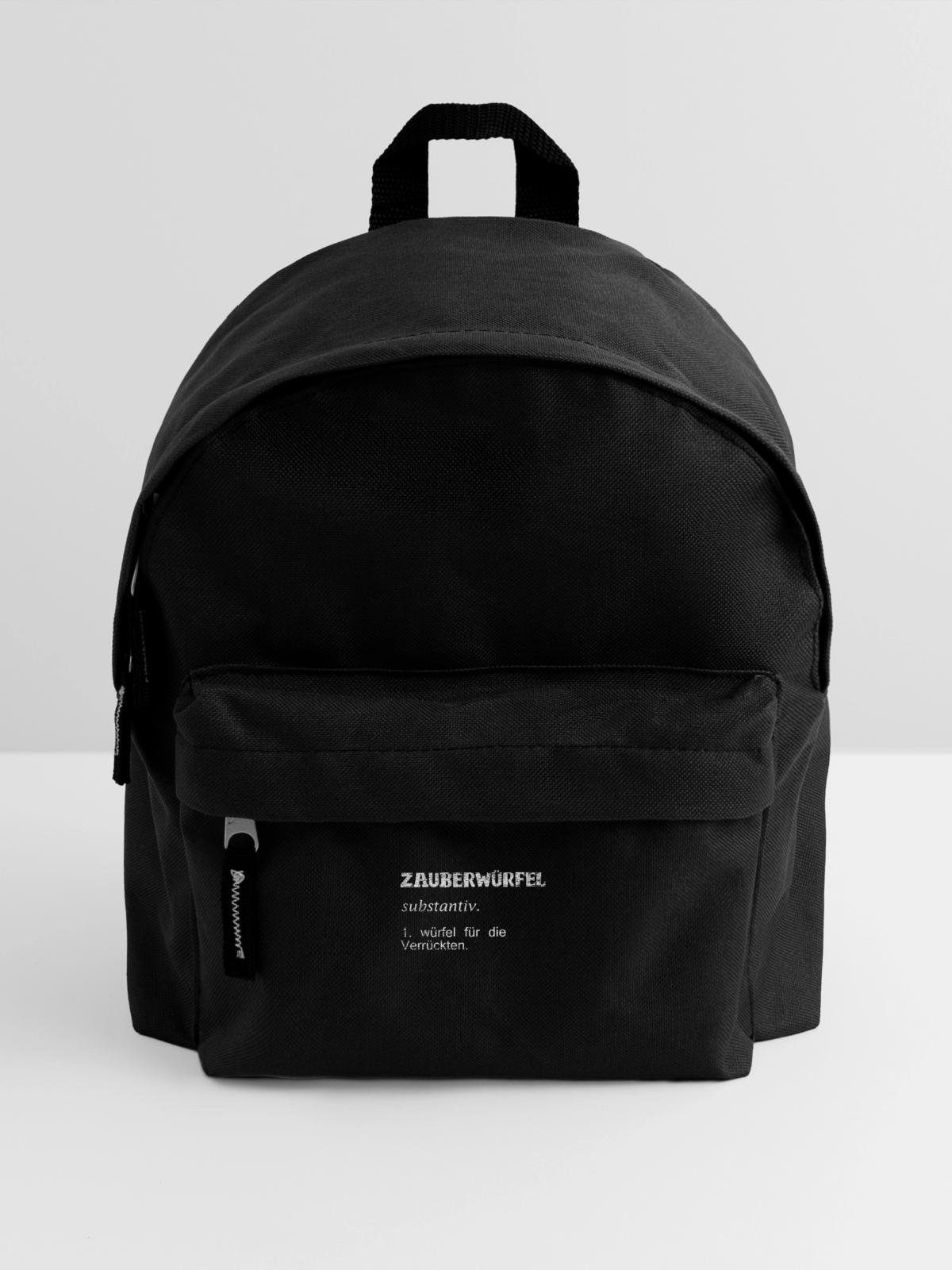 Zauber Würfel Geschenk - Kinder Rucksack - Schwarz - Vorne