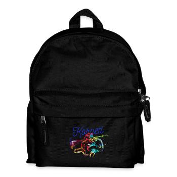 Schwungvoller Kornett Blasmusik - Kinder Rucksack - Schwarz - Vorne