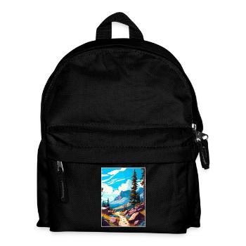Pacific Crest Trail Kalifornien Reiseposter - Kinder Rucksack - Schwarz - Vorne