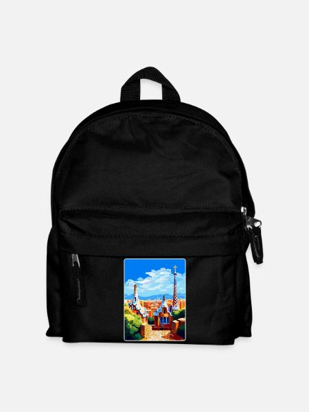Barcelona Spanien Vintage Reiseplakat Souvenir WPA - Kinder Rucksack - Schwarz