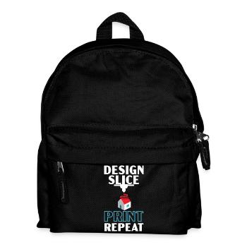 Design Slice Druck Wiederholung Machinist 3D Druck - Kinder Rucksack - Schwarz - Vorne