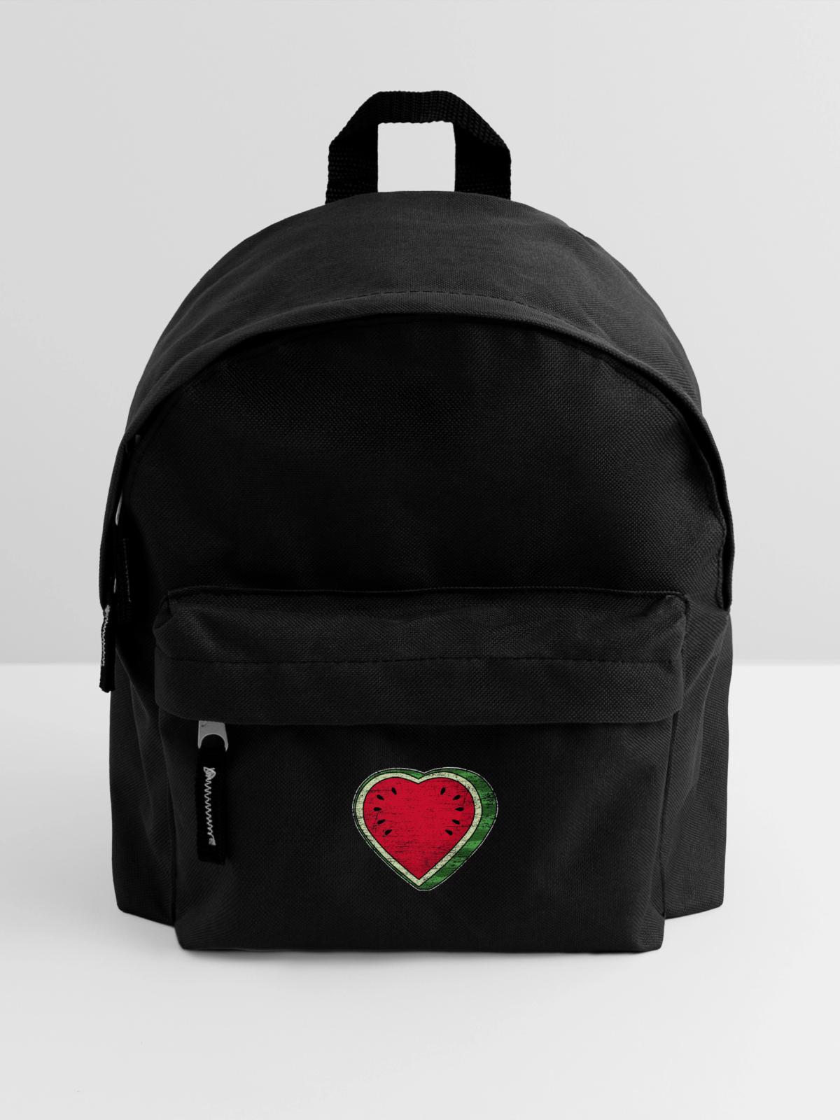 Erfrischende Wassermelone Herzform - Kinder Rucksack - Schwarz - Vorne