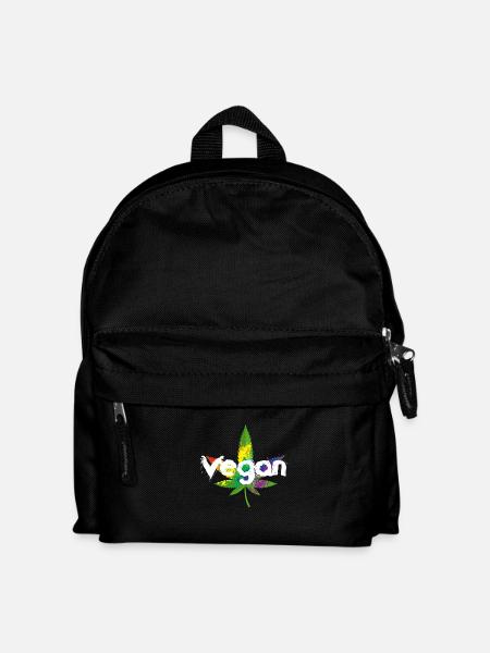 Cannabis Vegan - Kinder Rucksack - Schwarz