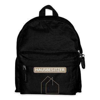 Minimaler Hausumriss Linienstil - Kinder Rucksack - Schwarz - Vorne