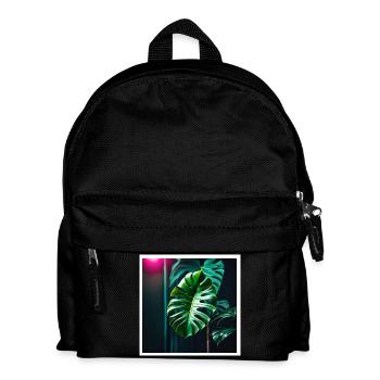 Monstera Leafs#2 - Kinder Rucksack - Schwarz - Vorne