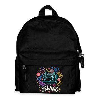 Love Sewing Machine Craft - Kinder Rucksack - Schwarz - Vorne