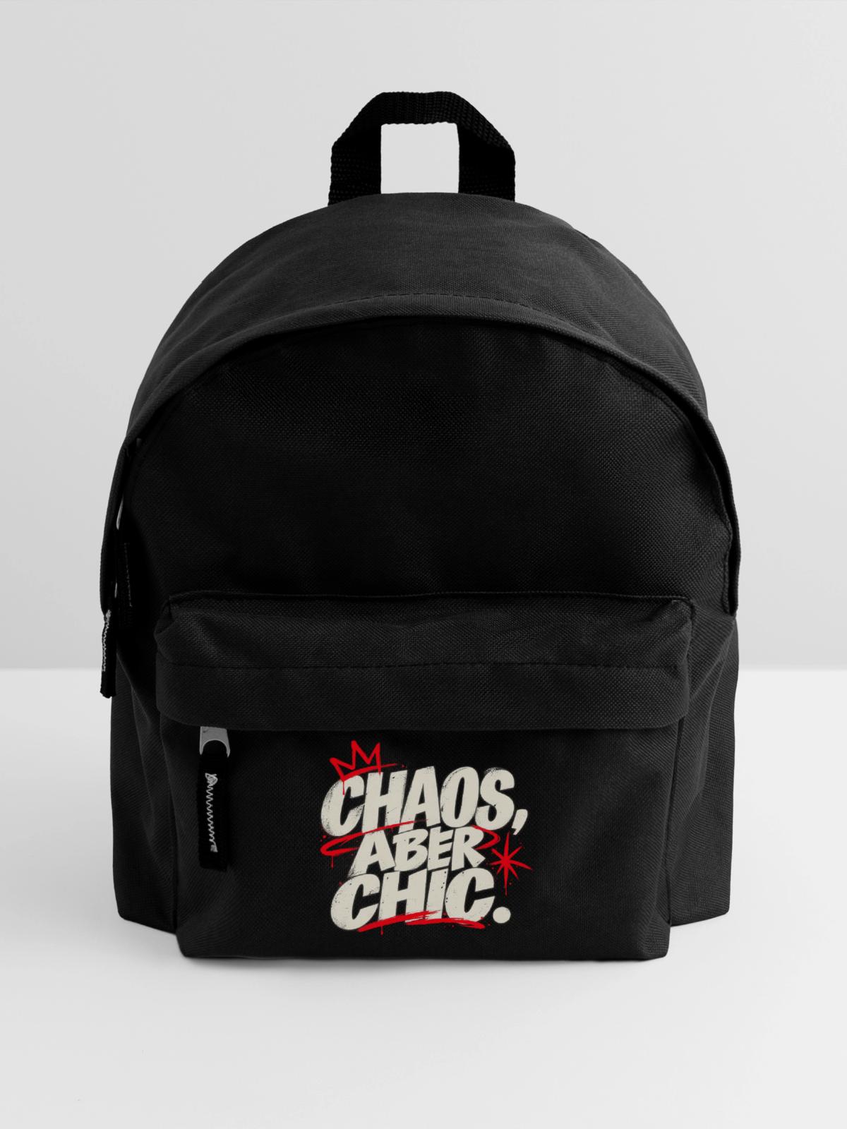 Chaos Aber Chic Graffiti-Statement - Kinder Rucksack - Schwarz - Vorne